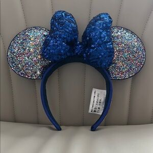2020 Disney Blue Sequin Minnie Mouse Ears Headband